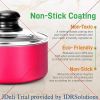 15-Piece Nonstick Kitchen Cookware Set Colorful Heat Resistant Lacquer w/Saucepot, Frying Pans , Oven Pot, Lids, 5 Utensil
