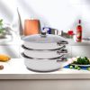 3 Tier Steamer Cooker Steam Pot Set Kitchen Stainless Steel Cookware Hot Pot